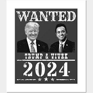 WANTED Trump & Vivek 2024 Posters and Art